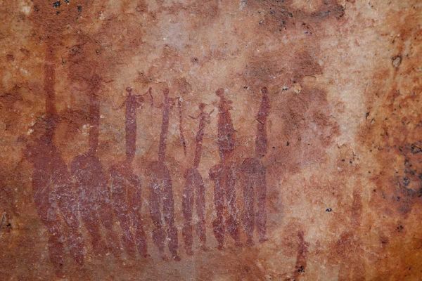 South Africa Rock painting of dancing ladies